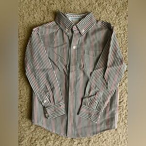 Janie and Jack Black, White, and Red Striped Boy’s Shirt